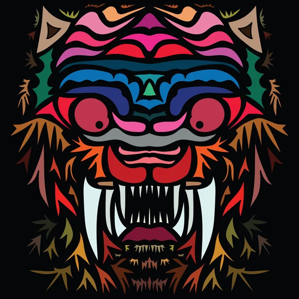 Imagine colorată a tigrului în stilul artei abstracte — Vector de stoc