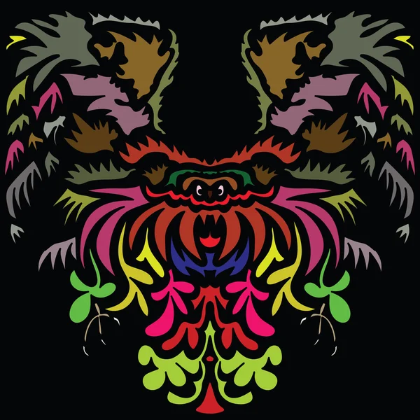 猫头鹰在抽象艺术风格的彩色图像 — 图库矢量图片