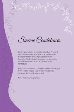 Vektör cenaze kart zarif soyut çiçek motifi