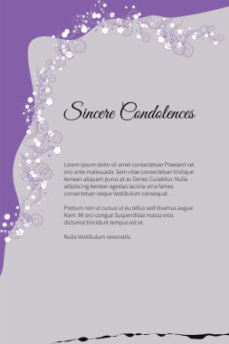 Vektör cenaze kart zarif soyut çiçek motifi