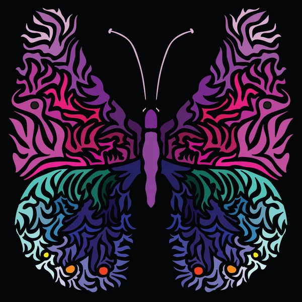 Imagen colorida de mariposa en estilo de arte abstracto — Vector de stock