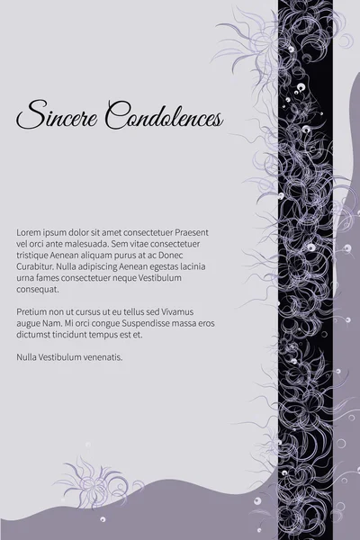 Cartão funerário vetorial com motivo floral abstrato —  Vetores de Stock