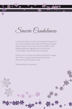 Vektör cenaze kart zarif soyut çiçek motifi