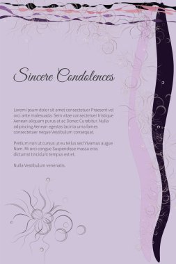 Vektör cenaze kart zarif soyut çiçek motifi