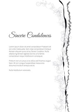 Vektör cenaze kart zarif soyut çiçek motifi