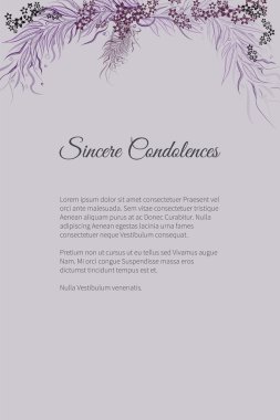 Vektör cenaze kart zarif soyut çiçek motifi