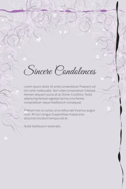 Vektör cenaze kart zarif soyut çiçek motifi