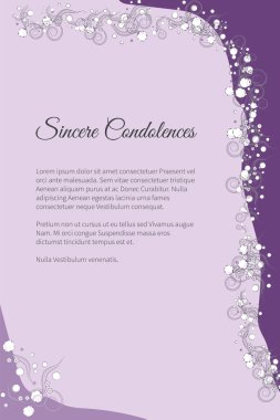 Vektör cenaze kart zarif soyut çiçek motifi