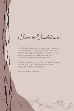 Vektör cenaze kart zarif soyut çiçek motifi