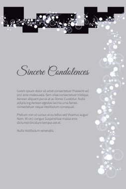 Vektör cenaze kart zarif soyut çiçek motifi