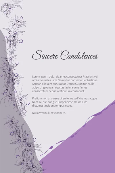 Διάνυσμα κηδεία κάρτα με κομψό αφηρημένο floral μοτίβο — Διανυσματικό Αρχείο