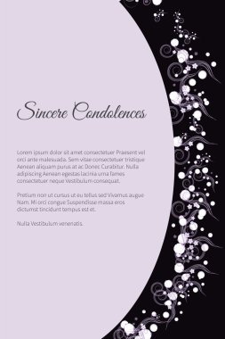 Vektör cenaze kart zarif soyut çiçek motifi