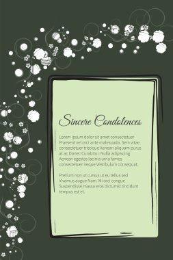 Vektör cenaze kart zarif soyut çiçek motifi