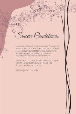 Vektör cenaze kart zarif soyut çiçek motifi