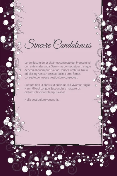 Vektör cenaze kart zarif soyut çiçek motifi