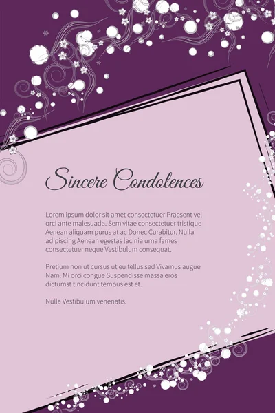 Vektör cenaze kart zarif soyut çiçek motifi