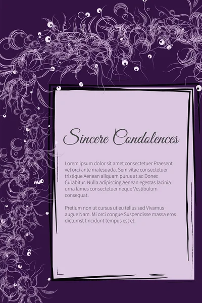 Vektör cenaze kart zarif soyut çiçek motifi