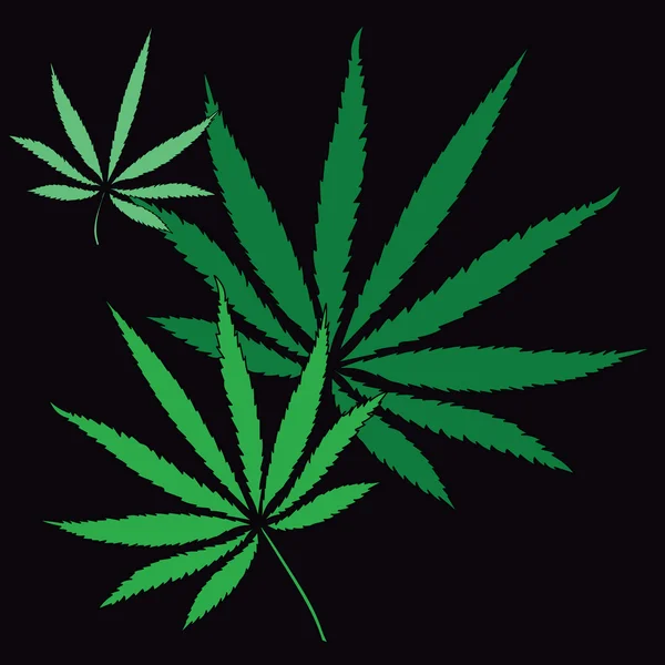 Imagen colorida de las hojas de cannabis en estilo de arte abstracto — Vector de stock