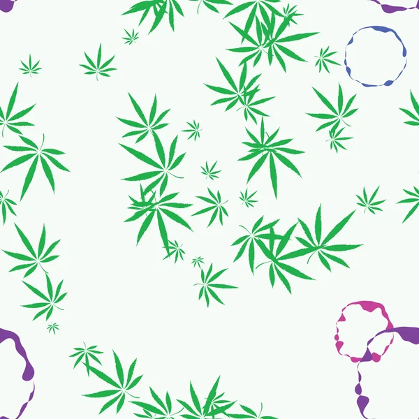 Buntes Bild von Cannabisblättern im abstrakten Kunststil — Stockvektor