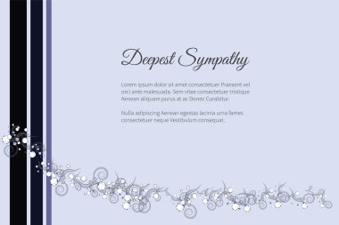 Vector funeral card with elegant abstract floral motif clipart