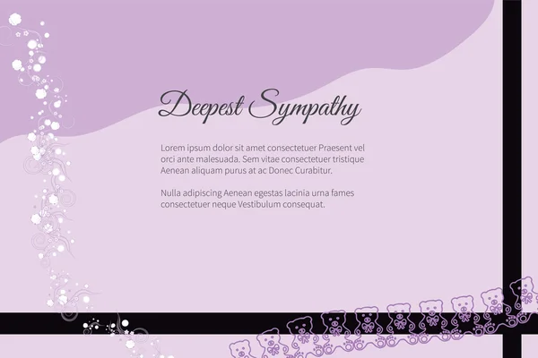 Vector funeral card with elegant abstract floral motif — Stock Vector