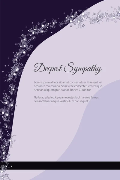 Vector begravning kort med eleganta abstrakt blomstermotiv — Stock vektor