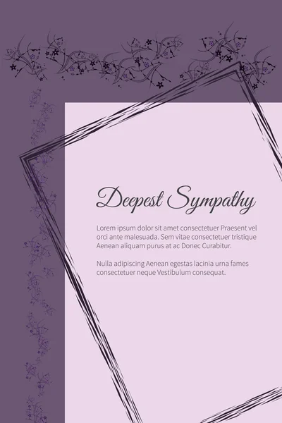 Tarjeta funeraria vectorial con elegante motivo floral abstracto — Vector de stock