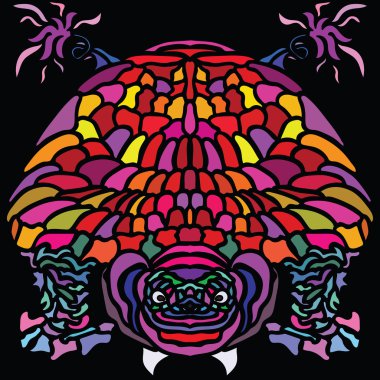 Kaplumbağa sanat tarzı renkli görüntü