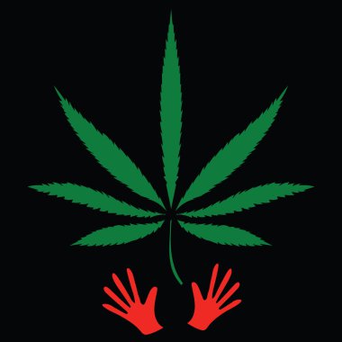 Esrar yaprak sanat tarzı renkli görüntü