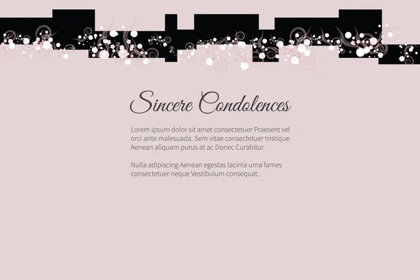 Διάνυσμα κηδεία κάρτα με κομψό αφηρημένο floral μοτίβο — Διανυσματικό Αρχείο