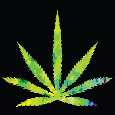 Esrar yaprak sanat tarzı renkli görüntü