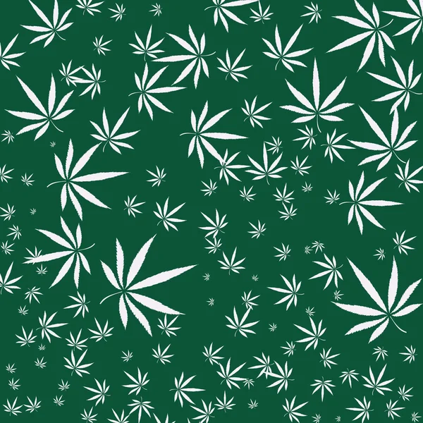Antecedentes con hojas de cannabis — Archivo Imágenes Vectoriales