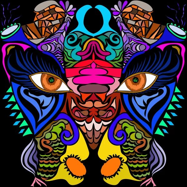 Ruh hali biraz psychedelic bir şekilde yapılan soyut tarzda vektör görüntü