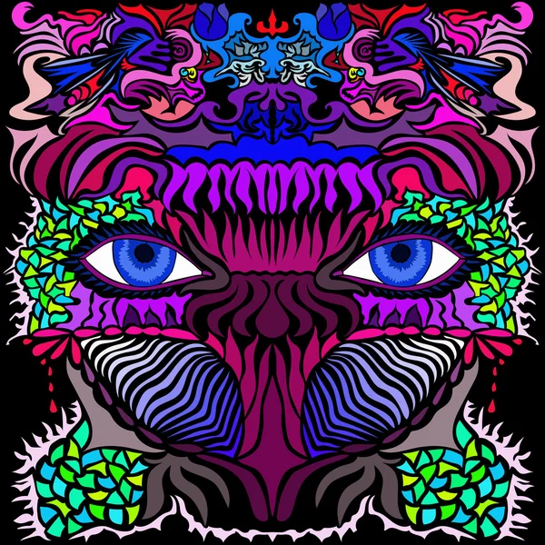 Ruh hali biraz psychedelic bir şekilde yapılan soyut tarzda vektör görüntü