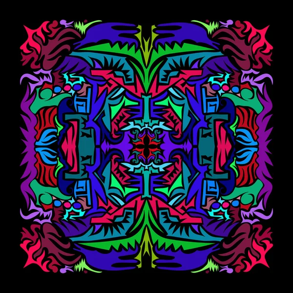 Mandala, gambar vektor warna-warni abstrak - Stok Vektor