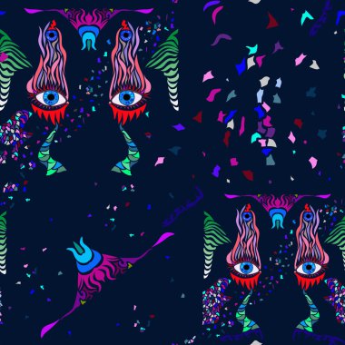 State of Mind sorunsuz vektör desen soyut tarzı biraz psychedelic bir şekilde yapılması,