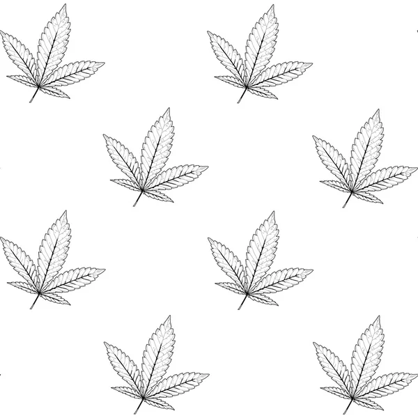 Modèle vectoriel sans couture abstrait avec des feuilles de marijuana colorées — Image vectorielle