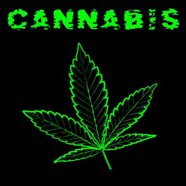 X-ışınları resim sanat tarzı biraz psychedelic bir şekilde yapılır, marihuana yaprağı