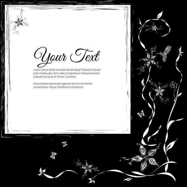 Elegante escritura vectorial en estilo abstracto con lugar para el texto. Perfecto para invitaciones, tarjetas de felicitación, guardar la fecha . — Archivo Imágenes Vectoriales