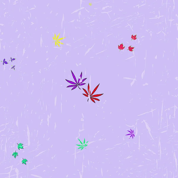 Patrón inconsútil abstracto colorido con hojas de marihuana — Vector de stock