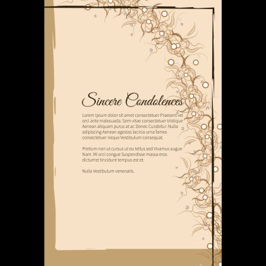 Samimi başsağlığı soyut stil, metin için yer yazı vektör