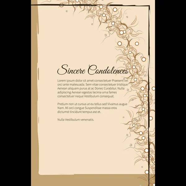 Samimi başsağlığı soyut stil, metin için yer yazı vektör