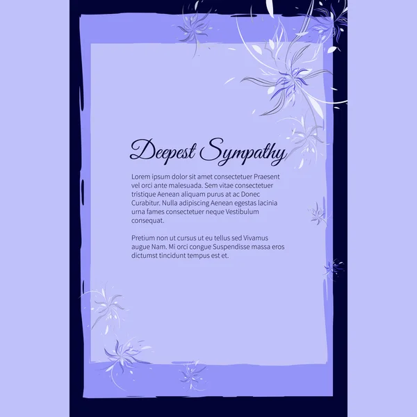 Deepest Sympathy vector lettering in abstract style, place for text — Stock Vector