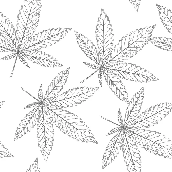 Абстрактный бесшовный векторный рисунок с красочными листьями марихуаны — стоковый вектор