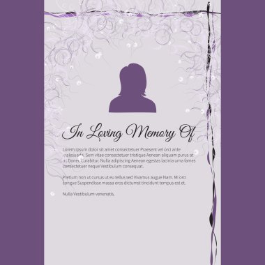In Loving Memory Of vector lettering in abstract style, place for text and photo clipart