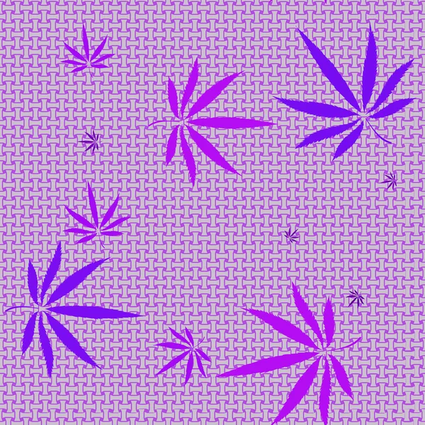 Abstracte naadloze vector patroon met kleurrijke marihuana verlaat — Stockvector