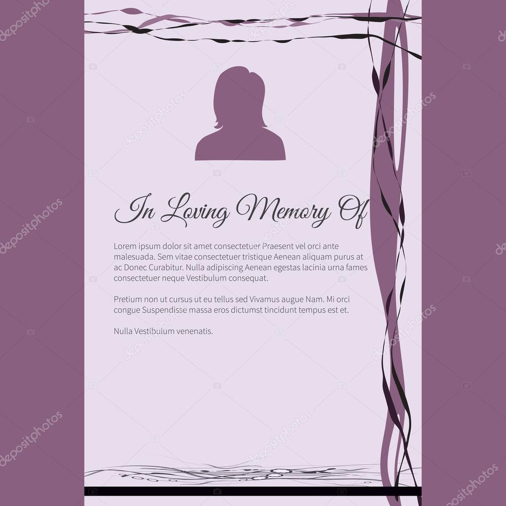 In Loving Memory Of vector lettering in abstract style, place for text and photo