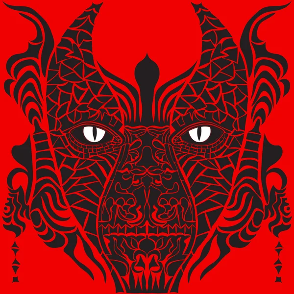 Bir korkuluk. Vektör resim sanat tarzı biraz psychedelic bir şekilde yapılması,