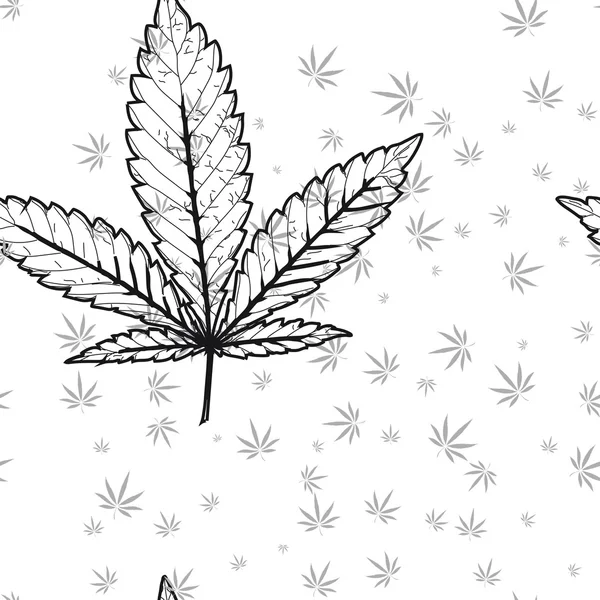Abstrakta sömlösa vektor mönster med Marijuana blad — Stock vektor