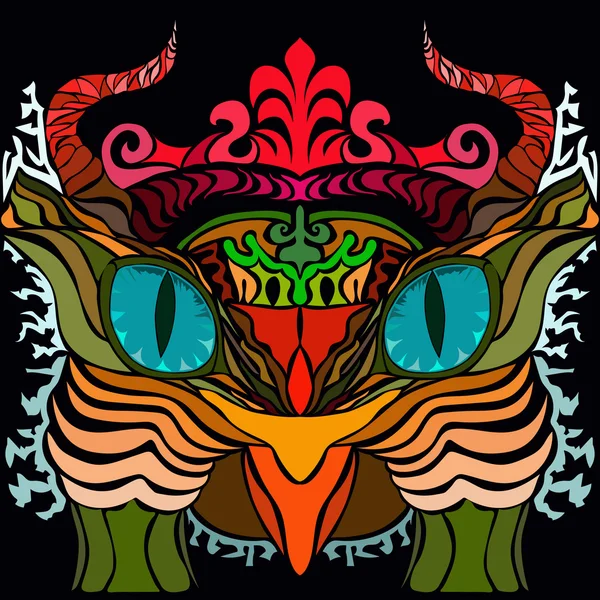 Bir korkuluk. Vektör resim sanat tarzı biraz psychedelic bir şekilde yapılması,